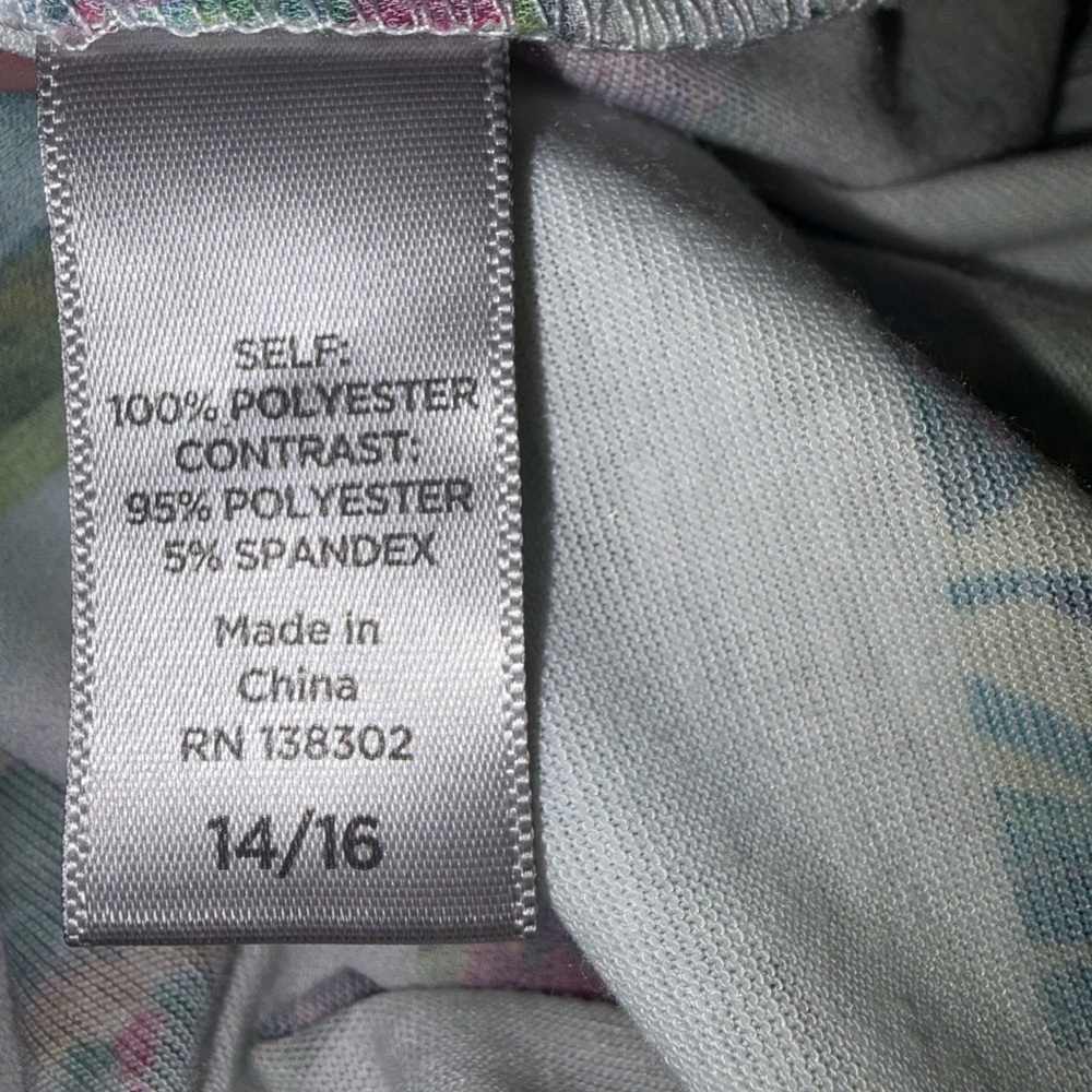 Avenue 14/16 Tropical Stripe Tie Front Blouse Plus Size - Picture 12 of 12